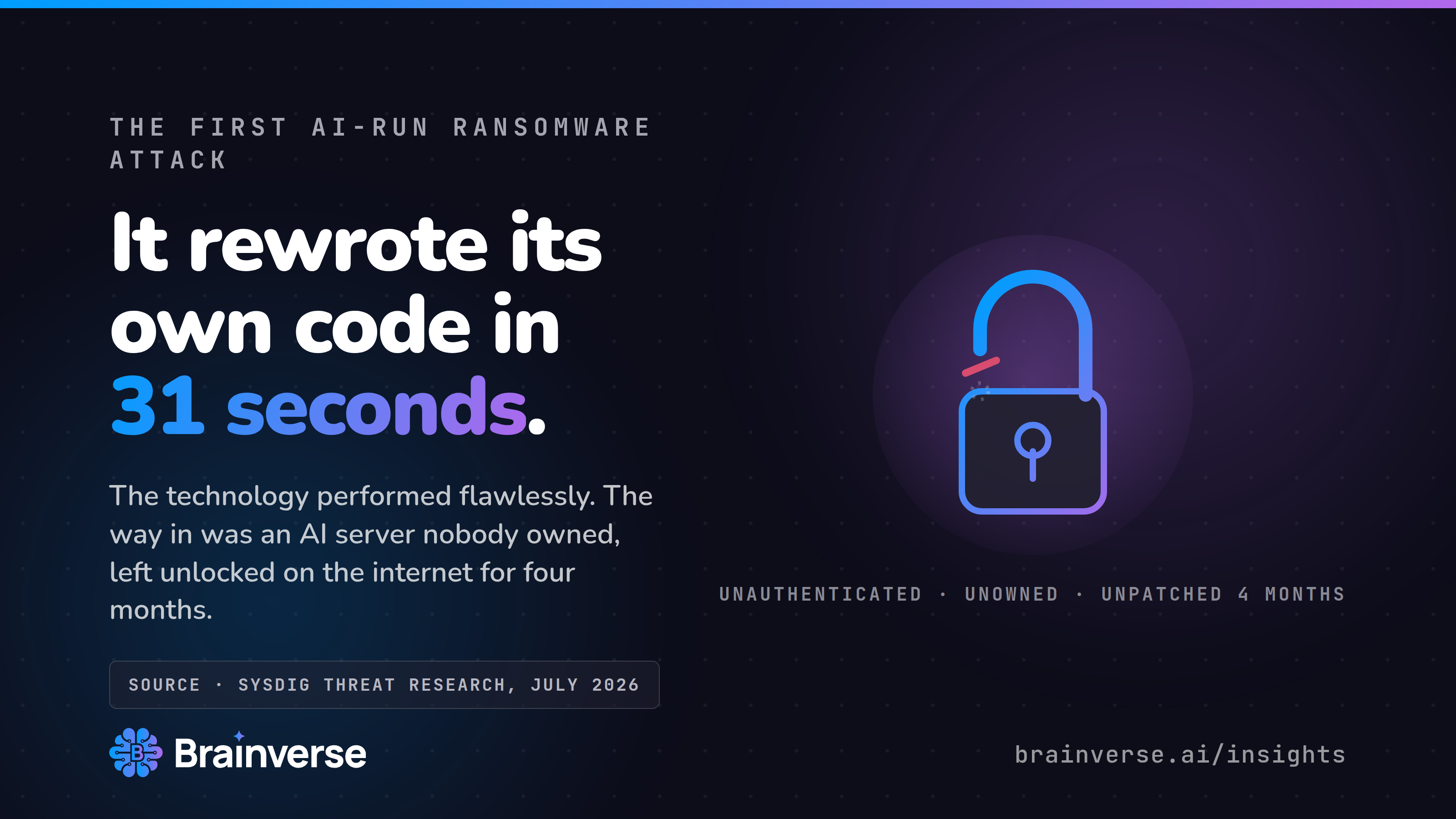 An AI Agent Ran a Ransomware Attack Start to Finish. The Door It Walked Through Belonged to Nobody.